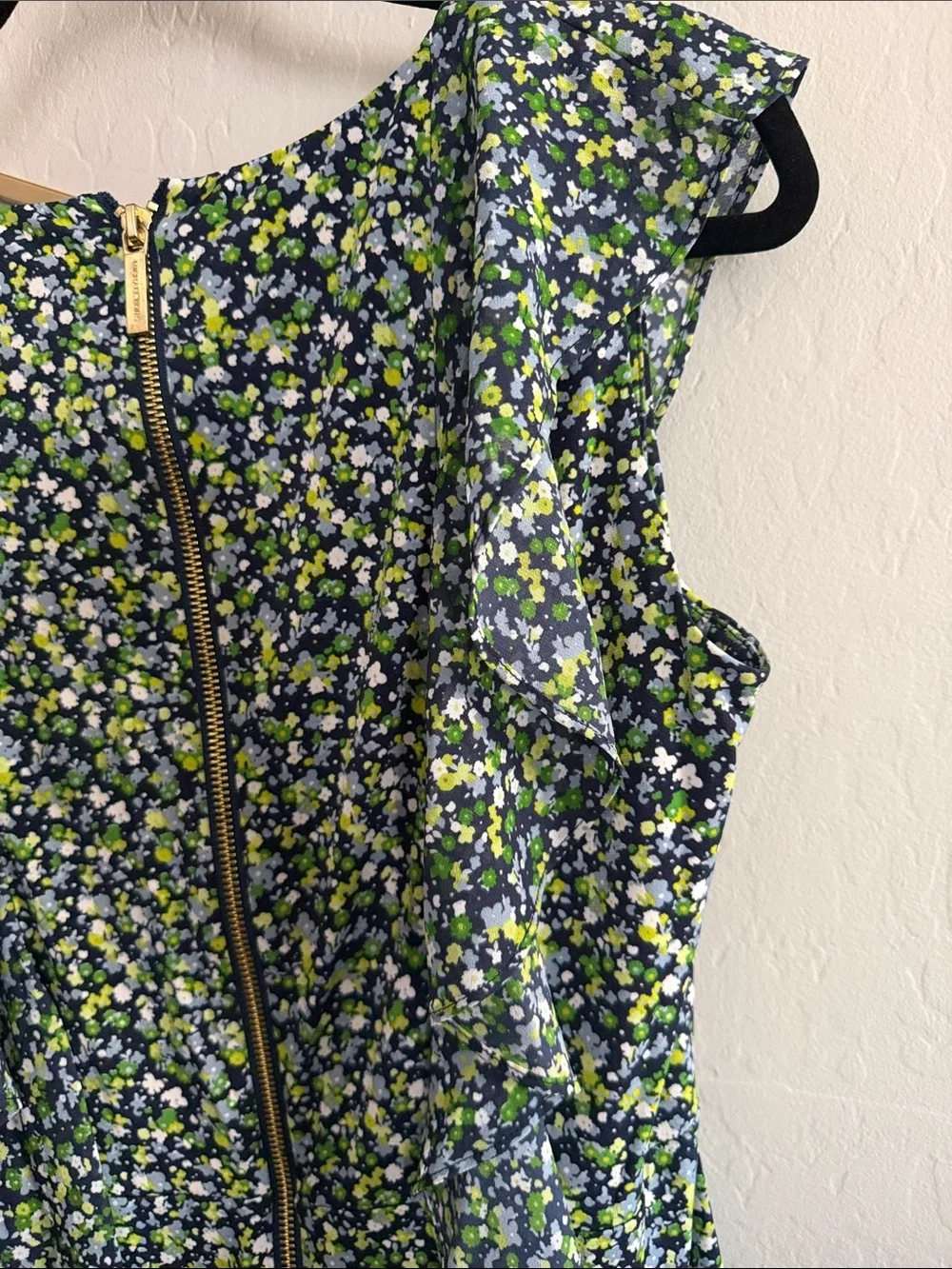 Michael Kors Navy Dress with Green & White Floral Print